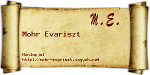Mohr Evariszt névjegykártya